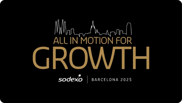 Écran titre « All in motion for growth », Sodexo, Barcelone 2025
