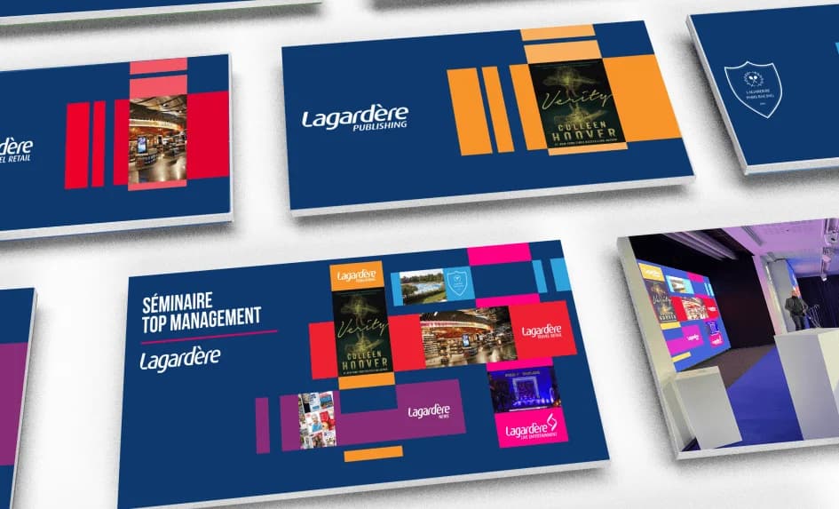 Déclinaisons d'écrans du séminaire Top Management Lagardère