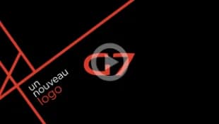 Écran d'ouverture de la vidéo G7 annonçant un nouveau logo